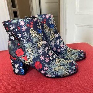 Embroidered Ankle Boots